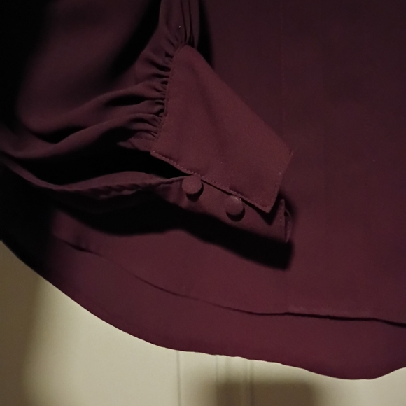 Express Women's Burgundy Blouse - Picture 2 of 8